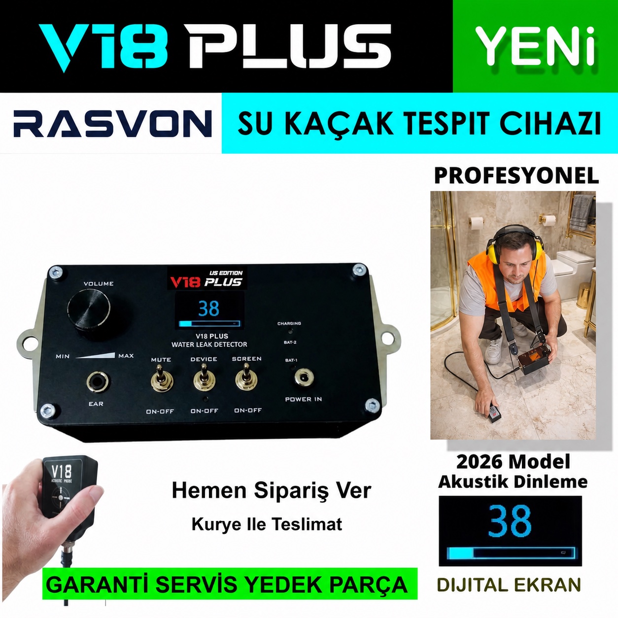 V18 Plus Su Kaçağı Tespit Cihazı